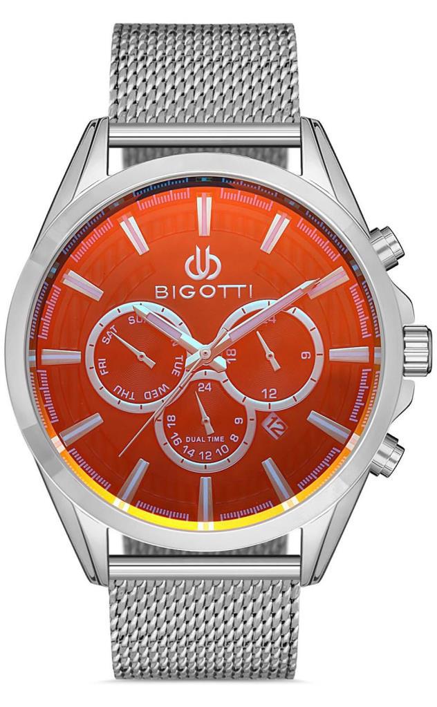 Bigotti BG.1.10283.1 Takvimli 45 mm Metal Kordon Analog Erkek Kol Saati