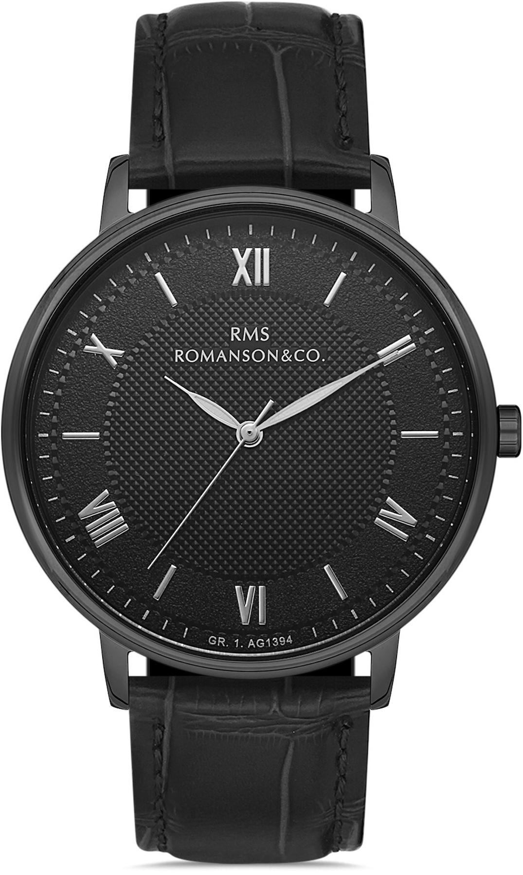 Romanson GR.1.AG1394.16 43 mm Siyah Deri Kordon Analog Kol Saati