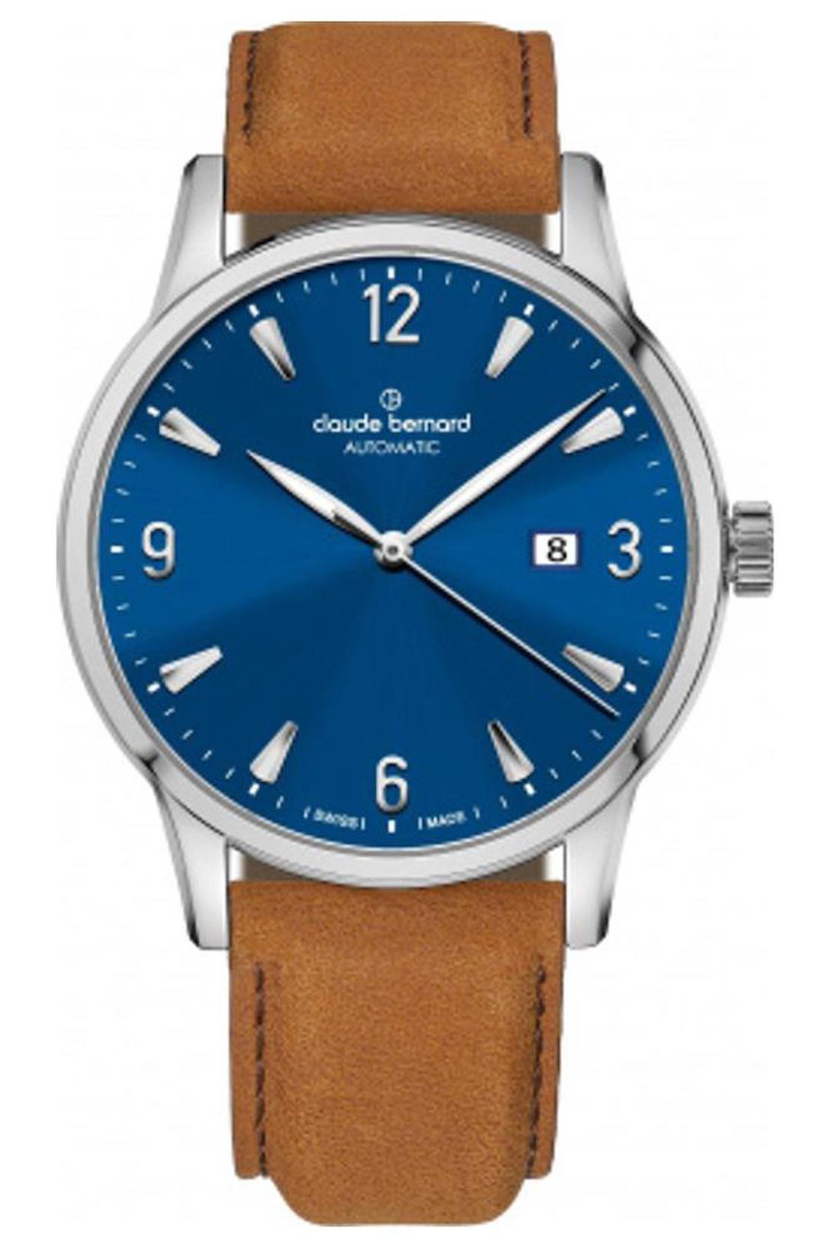 Claude Bernard CB.80091 Takvimli 42 mm Kahverengi Deri Kordon Analog Erkek Kol Saati