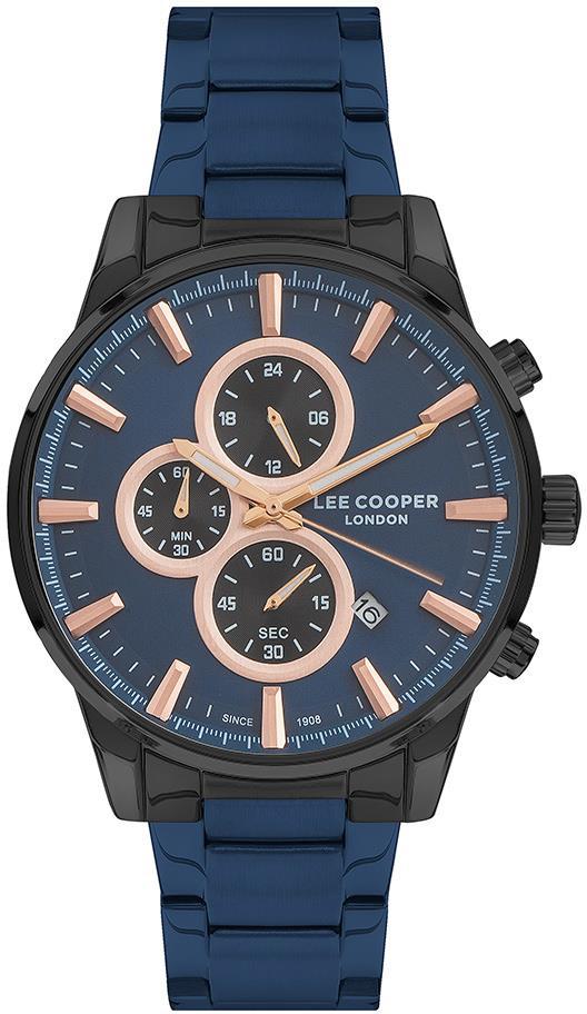 Lee Cooper LC07304.690 Takvimli 44 mm Lacivert Çelik Kordon Analog Erkek Kol Saati