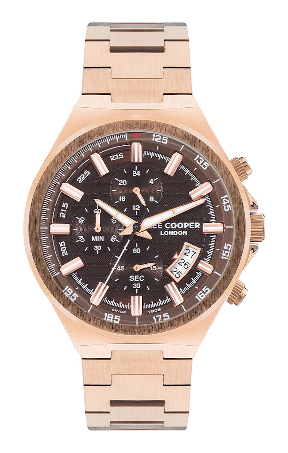 Lee Cooper LC07717.440 Takvimli Rose Gold Çelik Kordon Analog Erkek Kol Saati