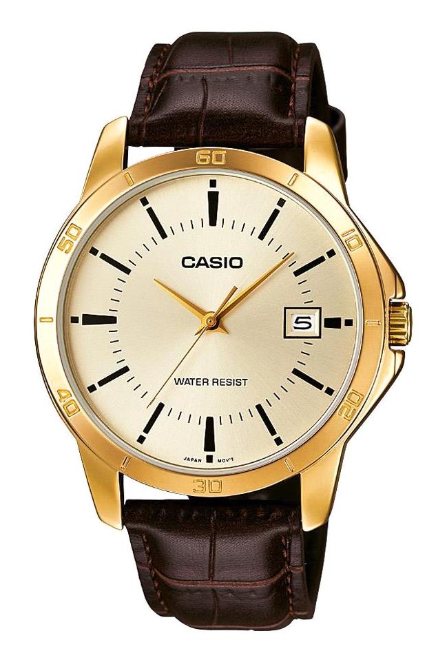 Casio MTP-V004GL-9AUDF Takvimli 41 mm Kahverengi Deri Kordon Analog Kol Saati