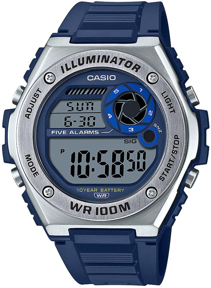 Casio MWD-100H-2AVDF Takvimli Lacivert Silikon Kordon Dijital Erkek Kol Saati