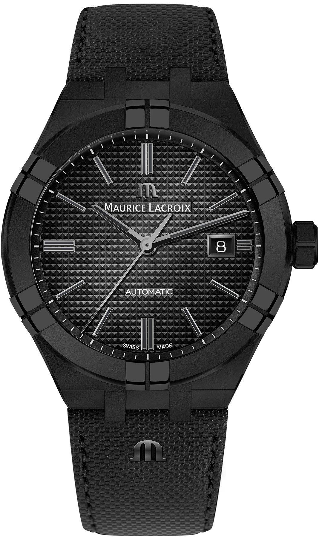 Maurice Lacroix AI6008PVB01330-1 Takvimli 42 mm Siyah Deri Kordon Analog Erkek Kol Saati