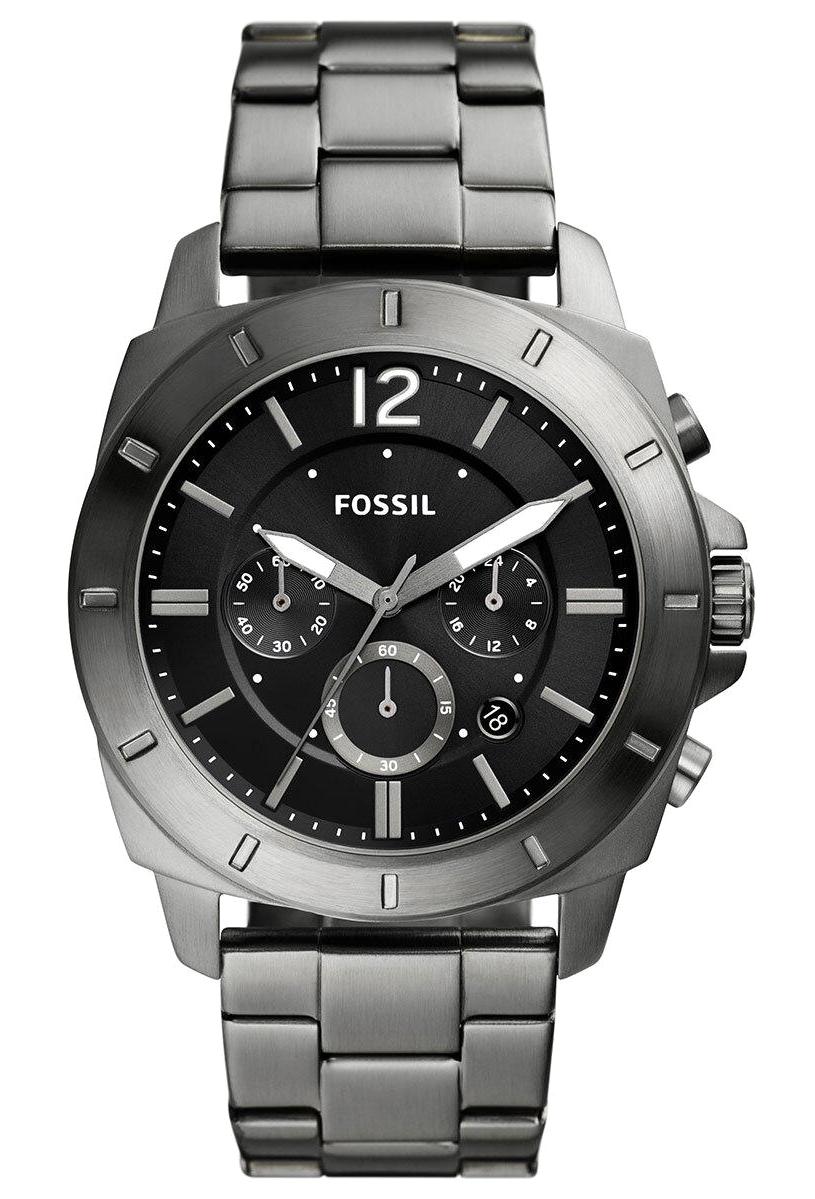 Fossil FBQ2817 Takvimli 45 mm Füme Çelik Kordon Analog Erkek Kol Saati