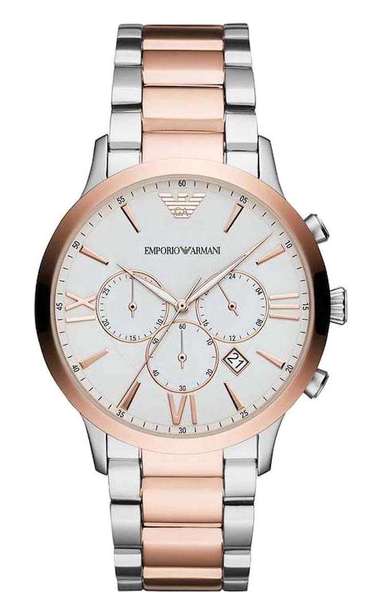 Emporio Armani AR11209 Takvimli 42 mm Gri-Rose Gold Çelik Kordon Analog Kol Saati