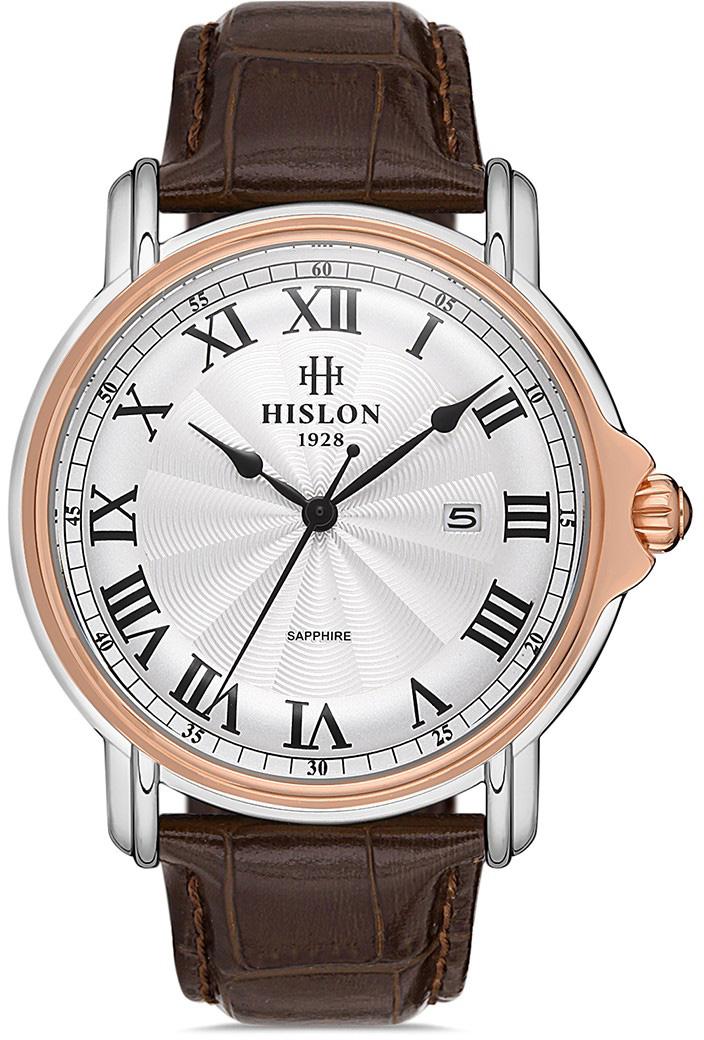 Hislon CL112T-02KR Takvimli Kahverengi Deri Kordon Analog Erkek Kol Saati