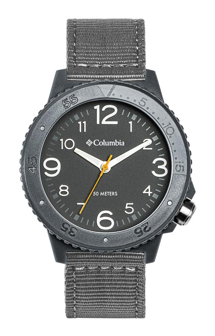 Columbia CSS12-001 Gri Deri Kordon Analog Erkek Kol Saati