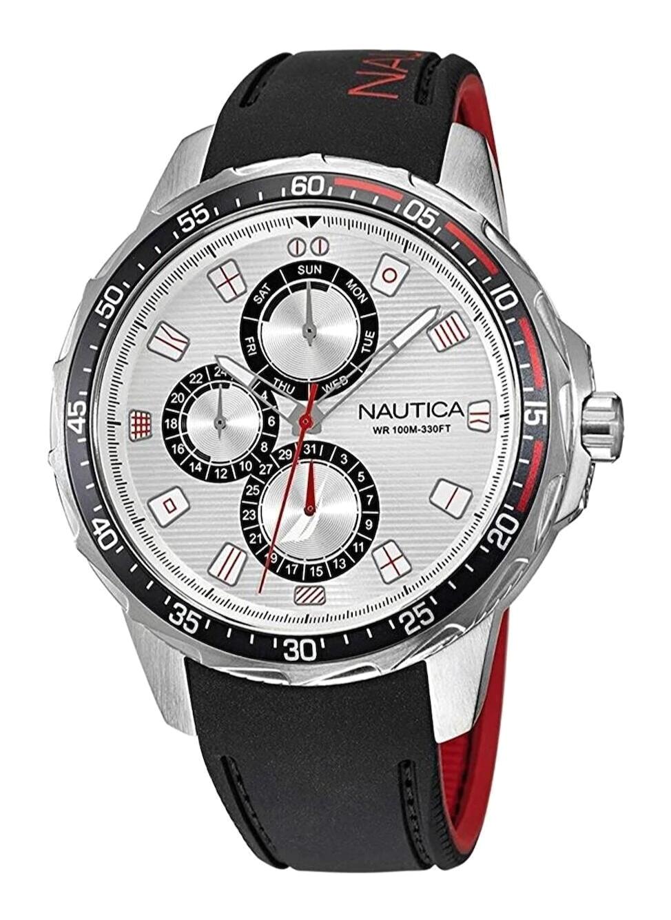 Nautica NAPCLS117 Takvimli 44 mm Altın-Gri Plastik-Silikon Kordon Analog Erkek Kol Saati