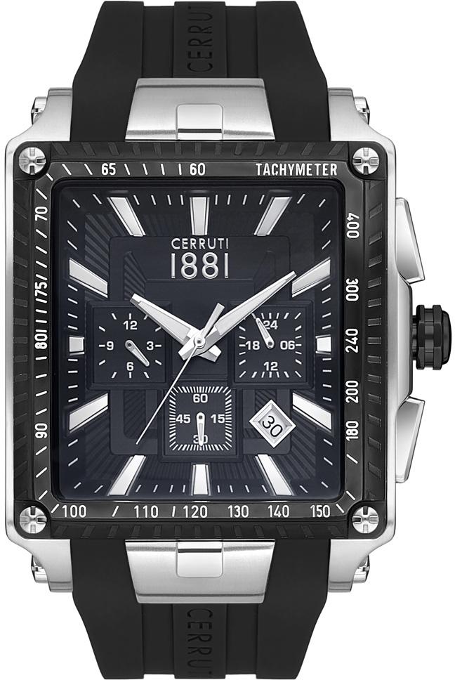 Cerruti 1881 CRA31402 Takvimli Si̇yah Silikon Kordon Analog Erkek Kol Saati