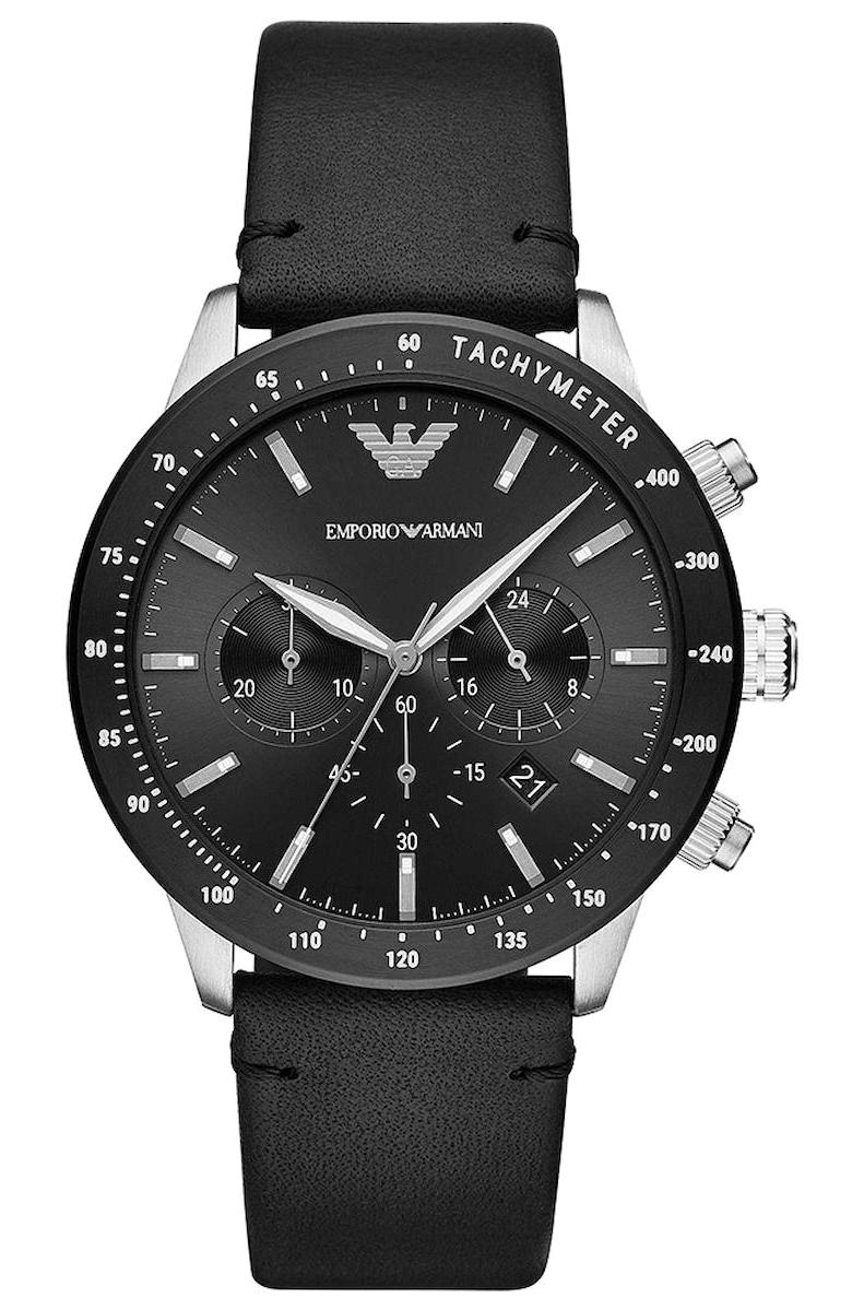 Emporio Armani AR11243 Takvimli 42 mm Siyah Deri Kordon Analog Kol Saati