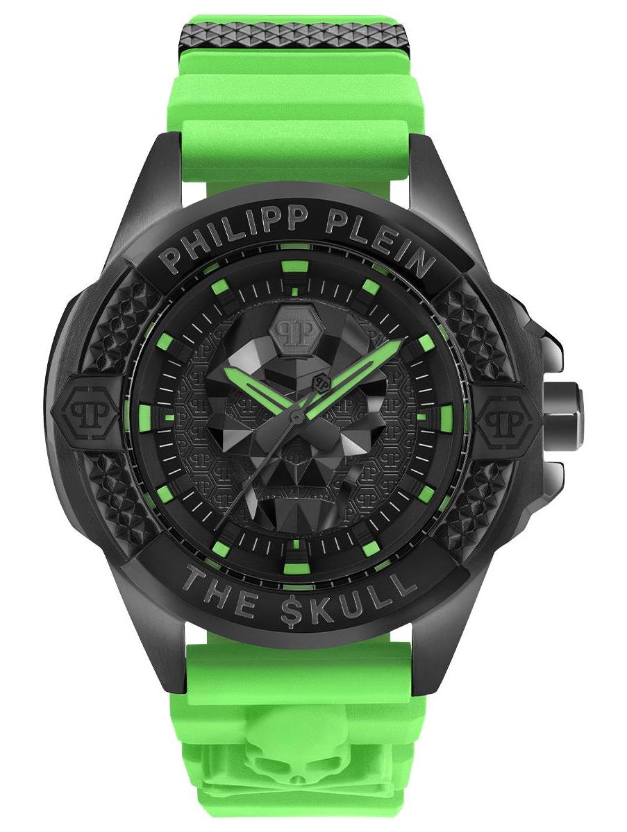 Philipp Plein PWAAA2524 Takvimli 44 mm Yeşil Silikon Kordon Analog Erkek Kol Saati