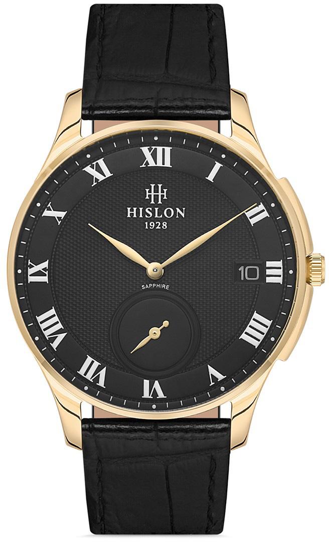 Hislon CL120G-04BG Pusulalı Takvimli 40 mm Siyah Deri Kordon Analog Erkek Kol Saati