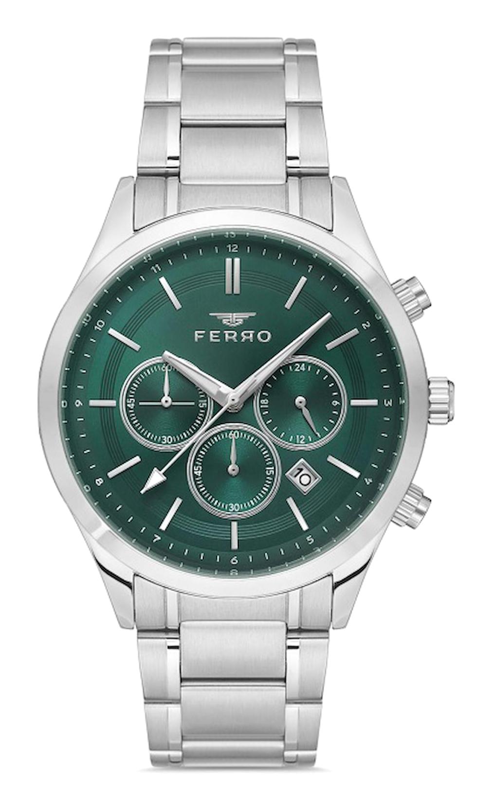 Ferro FM31371A-A6 Takvimli 44 mm Metal Kordon Analog Erkek Kol Saati