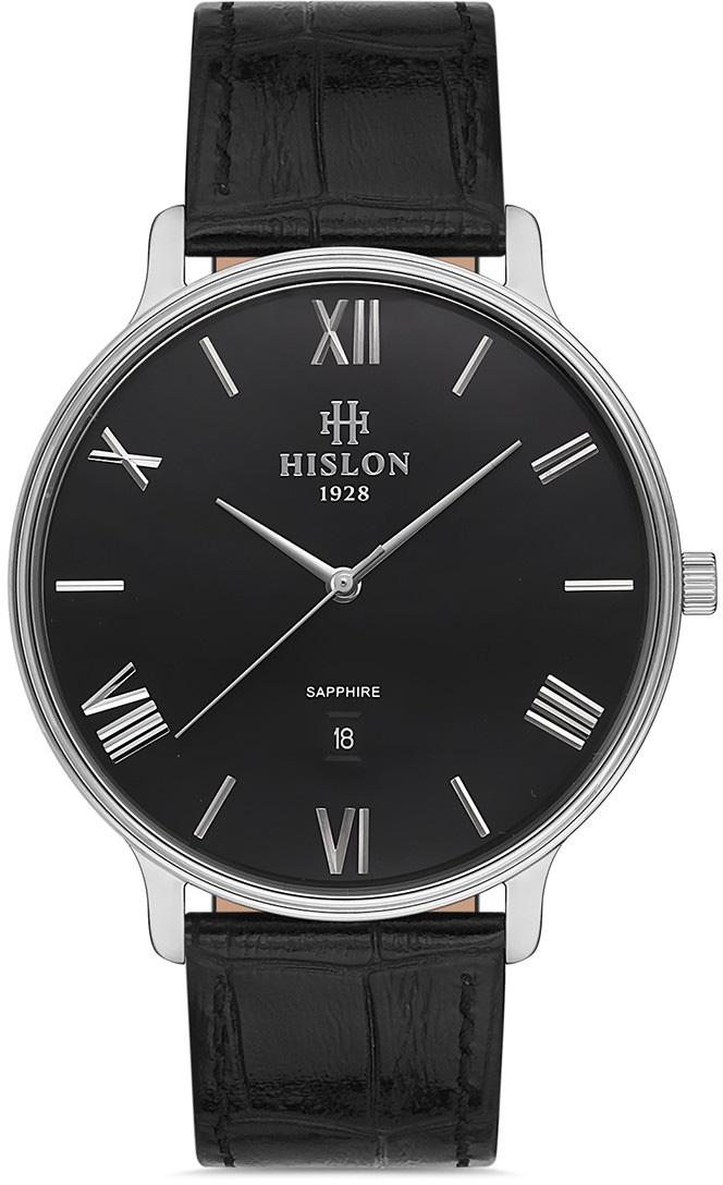 Hislon CL126S-04BS Takvimli 42 mm Siyah Deri Kordon Analog Erkek Kol Saati