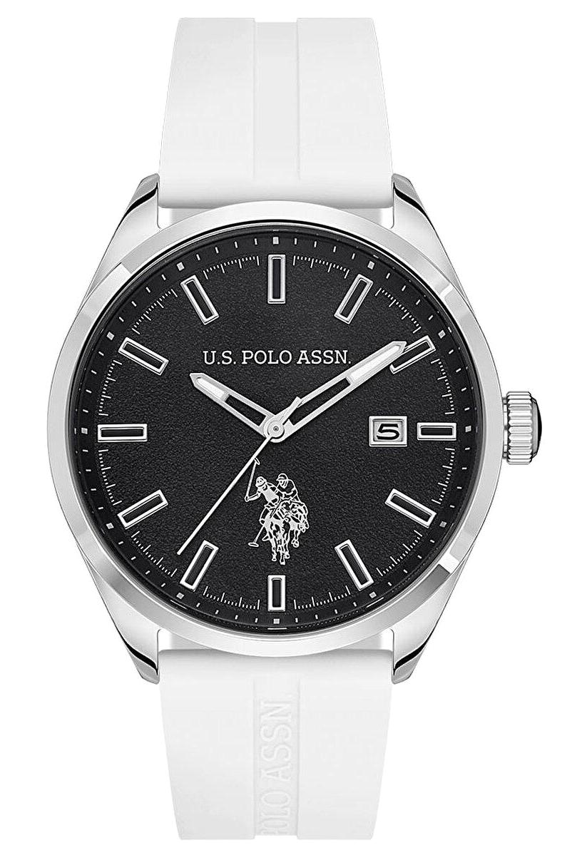 U.S. Polo Assn USPA1068-05 Takvimli 43 mm Beyaz Silikon Kordon Analog Erkek Kol Saati