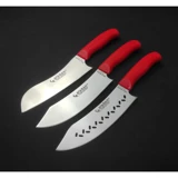 Atasan Gold Seri 3'Lü Şef Kasap Mutfak Bıçağı Seti Kırmızı