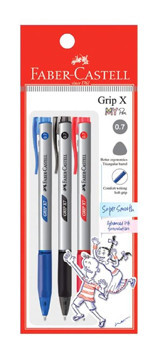 Faber-Castell Grip X 3 Renkli 1.0 mm Çok Renkli 3'lü Tükenmez Kalem Seti