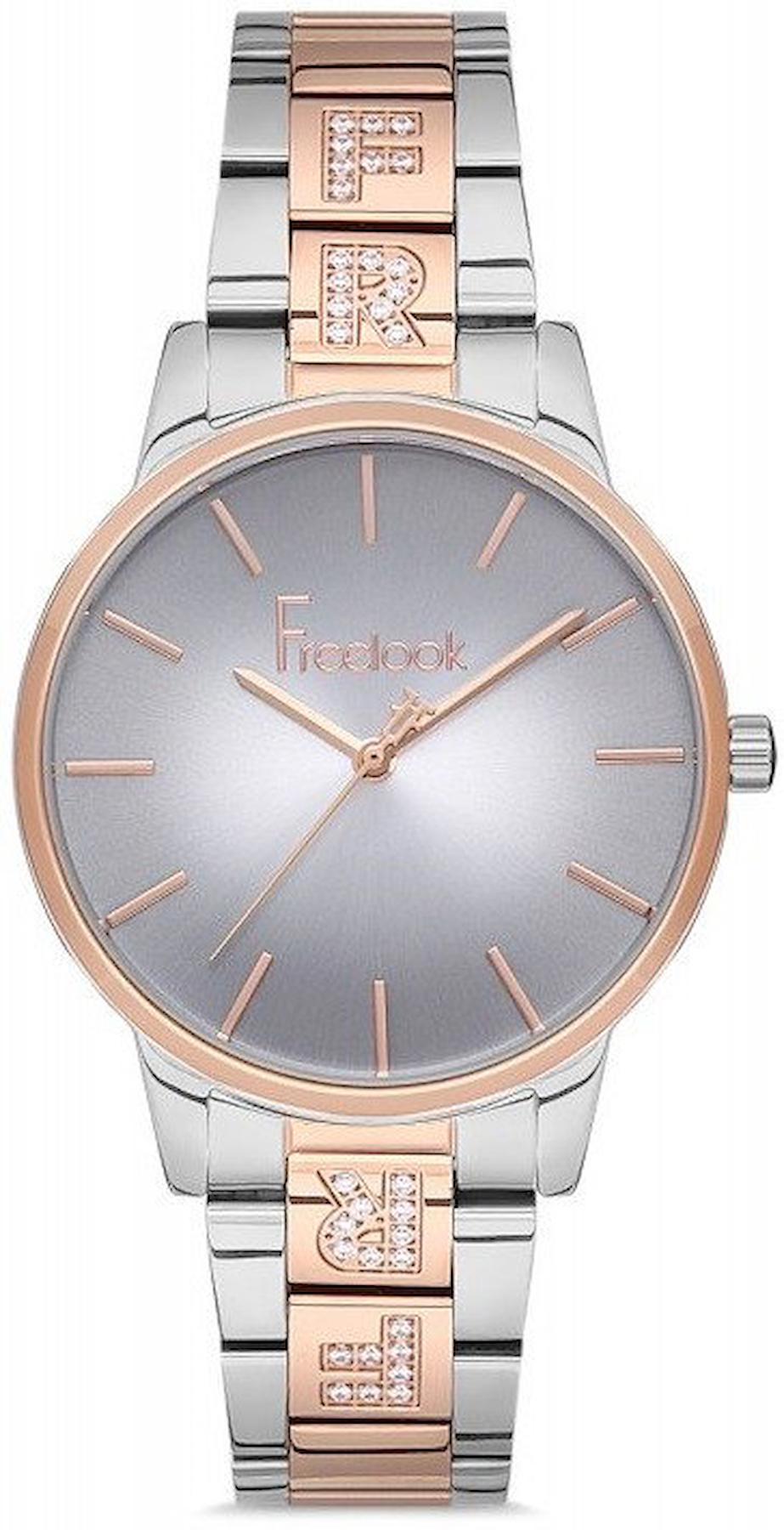 Freelook FL.1.10155.4 36 mm Gri-Rose Gold Çelik Kordon Analog Kadın Kol Saati