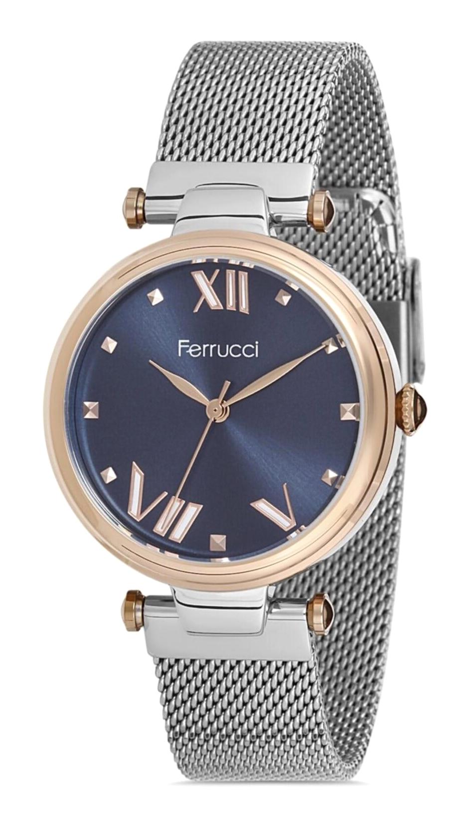 Ferrucci FC.13673H.05 36 mm Gri Çelik-Hasır Kordon Analog Kadın Kol Saati