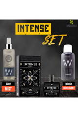 Bargello İntense 3 Parça Erkek Parfüm Deodorant Seti EDP + Woody Deodorant + Woody Body Mist