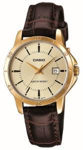 Casio LTP-V004GL-9AUDF Takvimli 30 mm Kahverengi Deri Kordon Analog Kadın Kol Saati