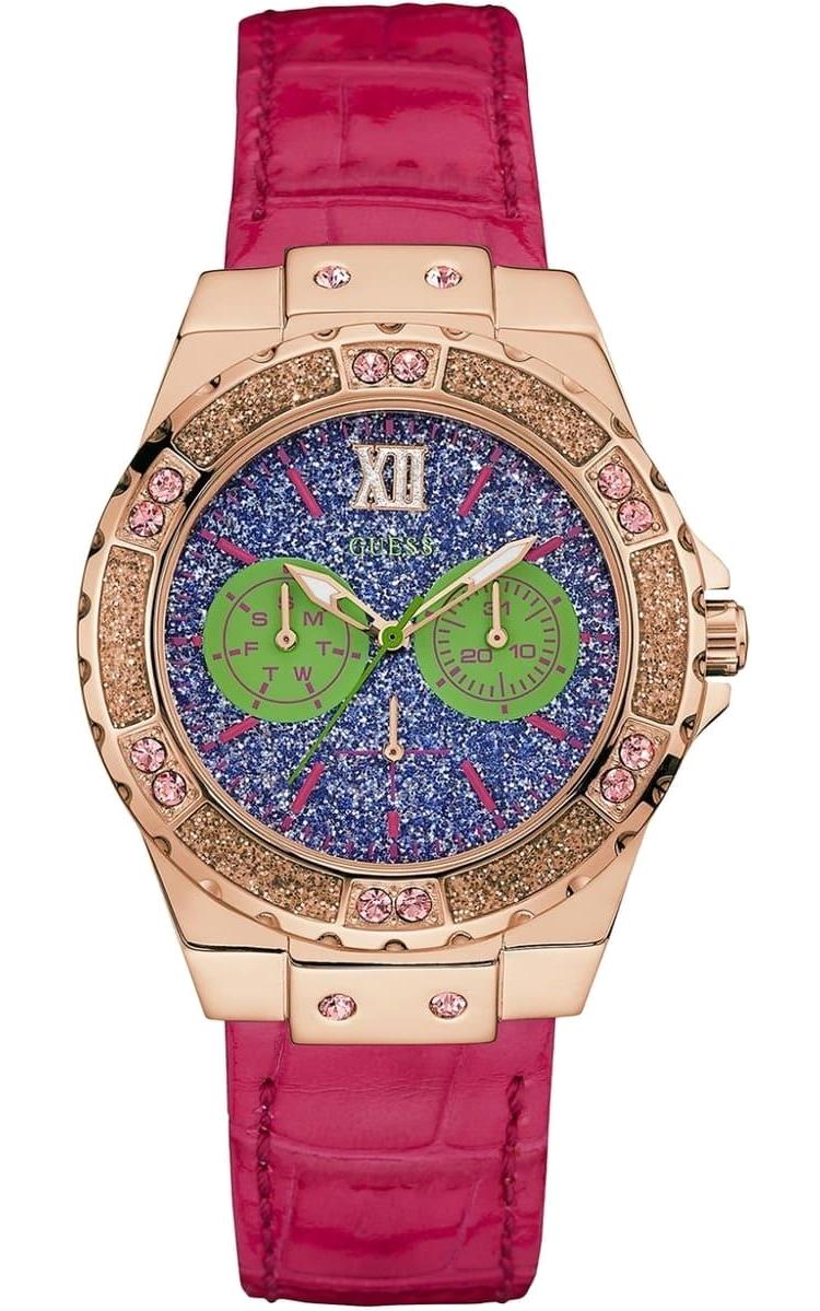 Guess GUW0775L4 36 mm Pembe Deri Kordon Analog Kadın Kol Saati