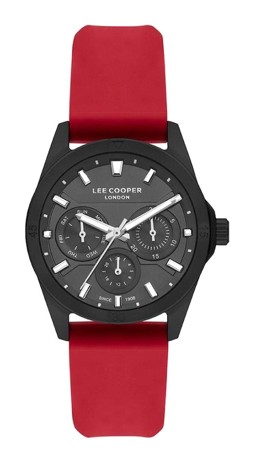 Lee Cooper LC07625.668 Takvimli 36 mm Kırmızı Silikon Kordon Analog Kadın Kol Saati