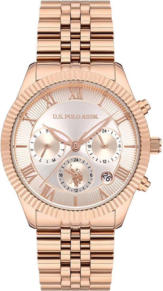 U.S. Polo Assn USPA2040-01 Takvimli 38 mm Rose Gold Çelik Kordon Analog Kadın Kol Saati