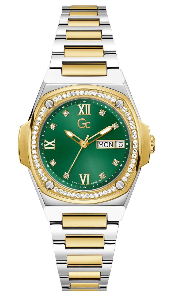 Guess GCY98010L9MF Takvimli 36 mm Altın-Gri Çelik Kordon Analog Kadın Kol Saati