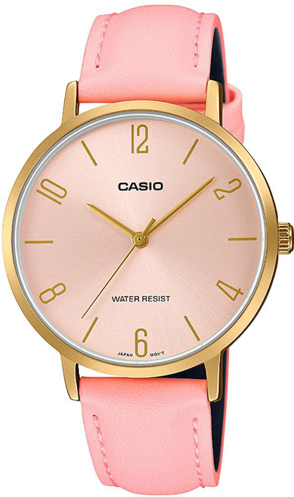 Casio LTP-VT01GL-4BUDF 34 mm Pembe Deri Kordon Analog Kadın Kol Saati