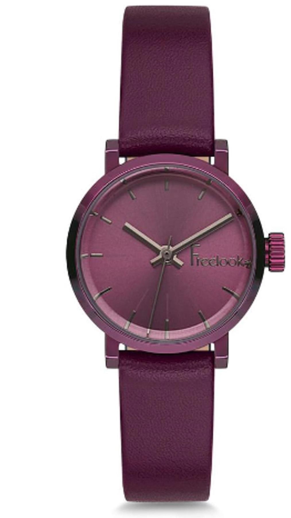 Freelook F.1.1099.03 34 mm Mor Deri Kordon Analog Kadın Kol Saati