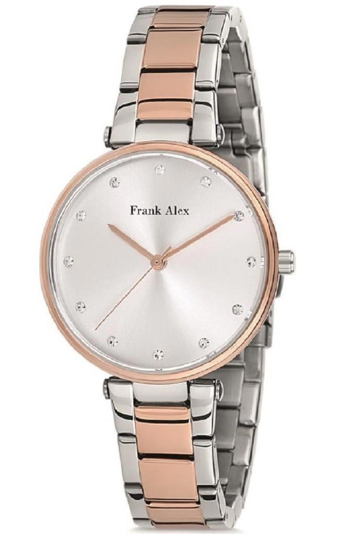 Frank Alex FA.12801M.04 34 mm Gri-Rose Gold Çelik Kordon Analog Kadın Kol Saati