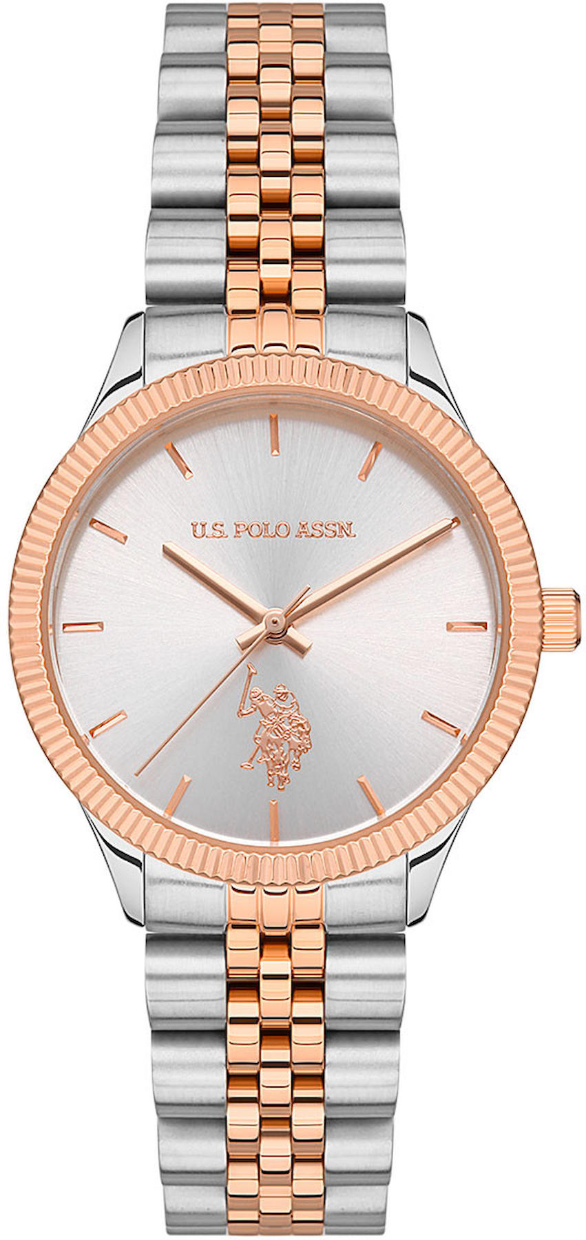 U.S. Polo Assn USPA2061-03 34 mm Gri-Rose Gold Çelik Kordon Analog Kadın Kol Saati