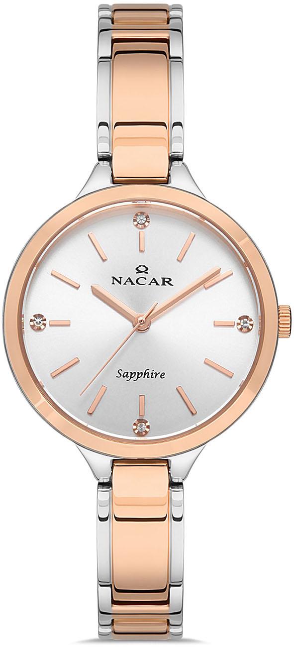 Nacar 36-391035-ESM 33 mm Gri-Rose Gold Metal Kordon Analog Kadın Kol Saati