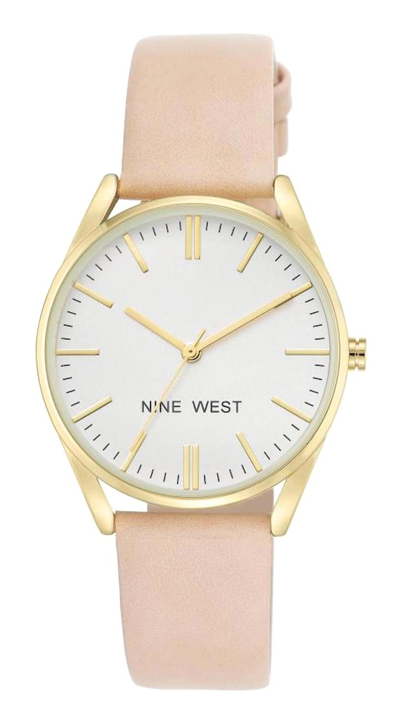 Nine West NW-1994WTPK 36 mm Toz Pembe Deri Kordon Analog Kadın Kol Saati