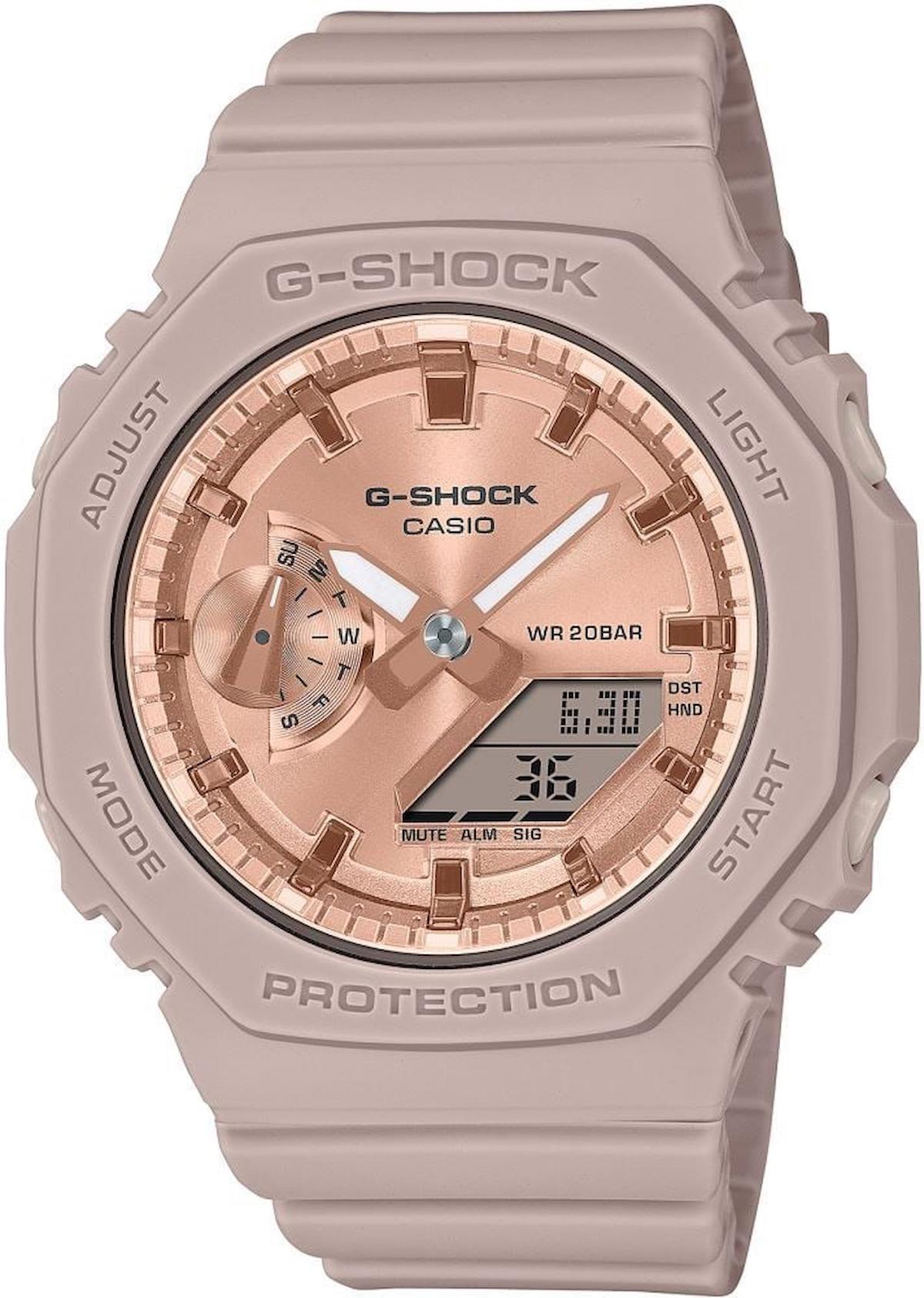 Casio GMA-S2100MD-4ADR Takvimli 42.9 mm Pembe Silikon Kordon Analog Kadın Kol Saati