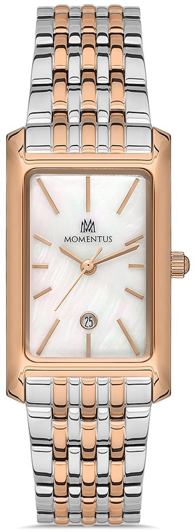 Momentus CS370R-02TR Takvimli 21-35.5 mm Gri-Rose Gold Çelik Kordon Analog Kadın Kol Saati