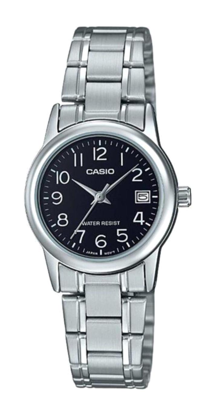 Casio LTP-V002D-1BUDF Takvimli 25 mm Gri Metal Kordon Analog Kadın Kol Saati