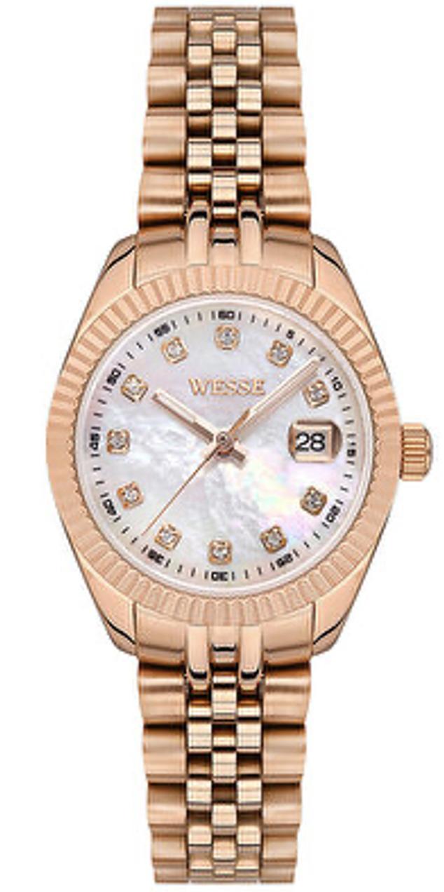 Wesse WWL302803 Takvimli 28 mm Rose Gold Çelik Kordon Analog Kadın Kol Saati