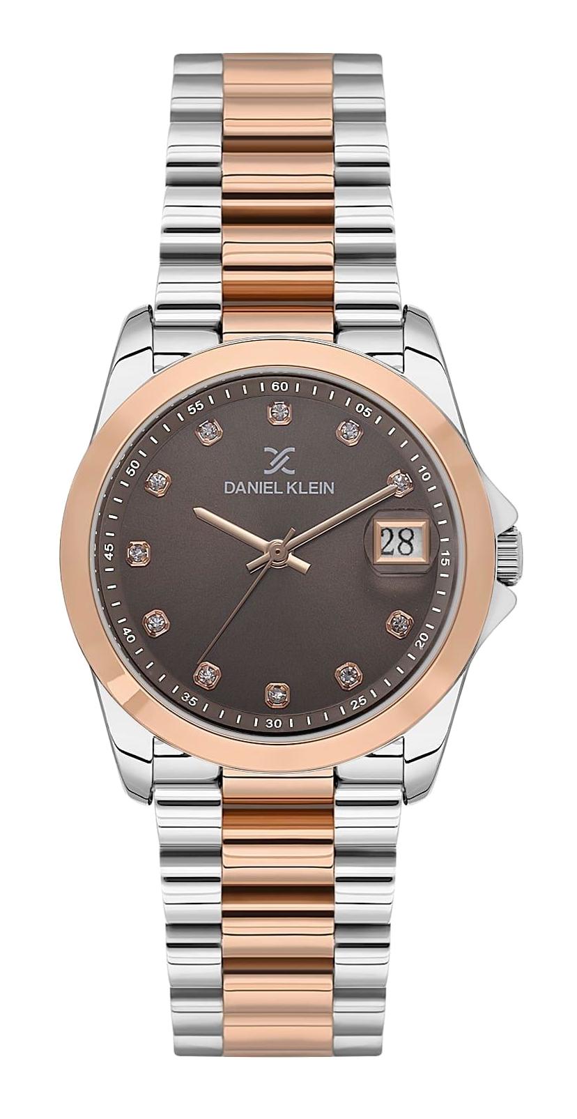 Daniel Klein DK.1.13830-6 Takvimli 32 mm Gri-Rose Gold Metal Kordon Analog Kadın Kol Saati