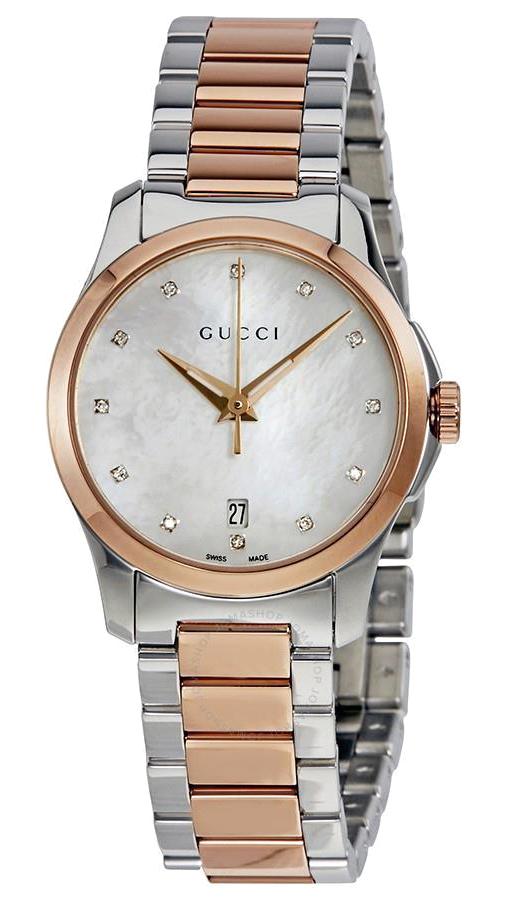 Gucci YA126544 Takvimli 37 mm Çok Renkli Çelik Kordon Analog Kadın Kol Saati