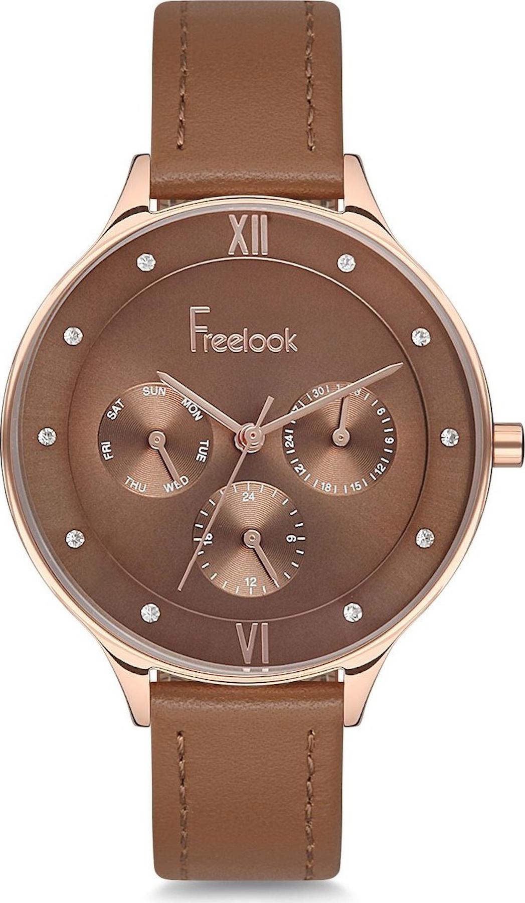 Freelook F.8.1024.04 35 mm Kahverengi Çelik Kordon Analog Kadın Kol Saati