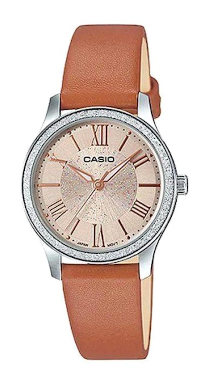 Casio LTP-E164L-1ADF 28 mm Pembe Deri Kordon Analog Kadın Kol Saati