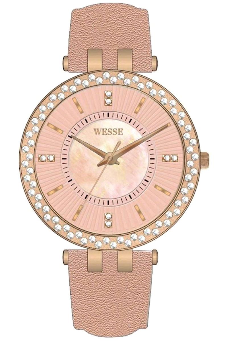 Wesse WWL1002-05 39 mm Pembe Çelik Kordon Analog Kadın Kol Saati