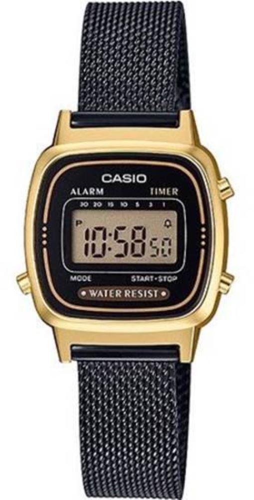 Casio LA670WEMB-1DF Takvimli 24.6 mm Siyah Çelik Kordon Dijital Kadın Kol Saati