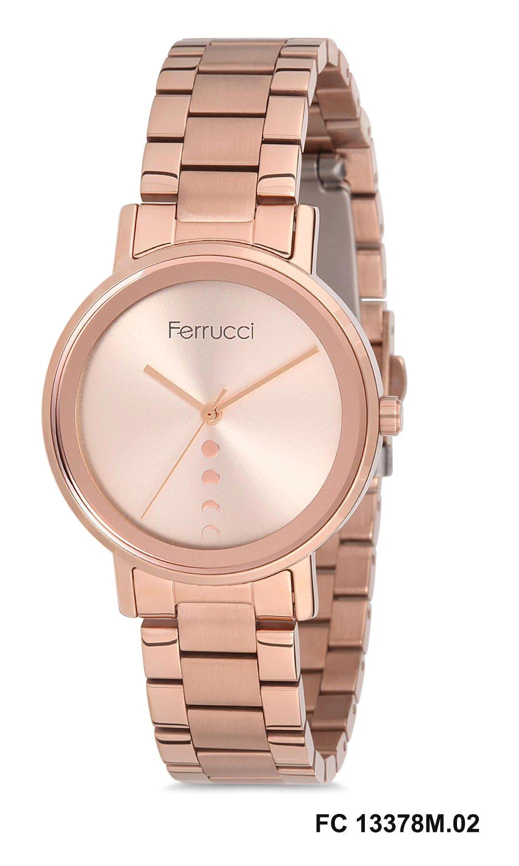 Ferrucci FC.13378M.02 36 mm Rose Gold Metal Kordon Analog Kadın Kol Saati