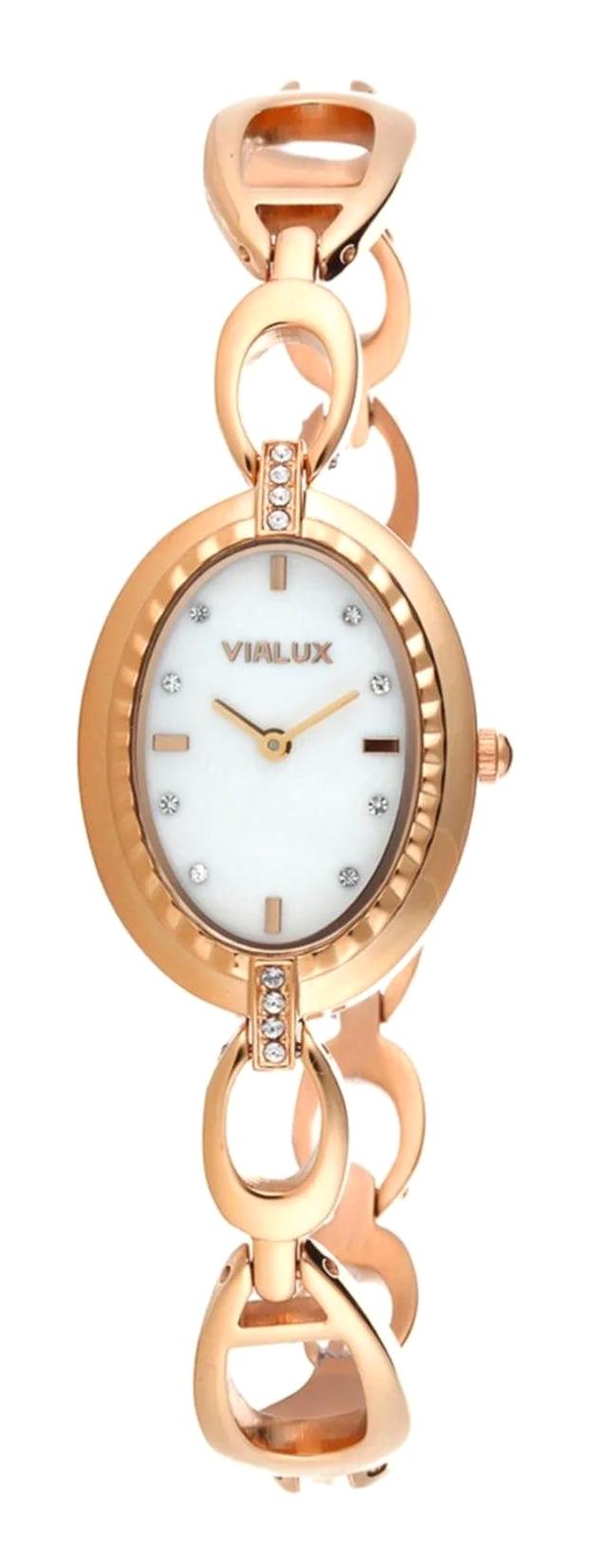 Vialux UK756-M04 24-38 mm Rose Gold Silikon Kordon Analog Kadın Kol Saati