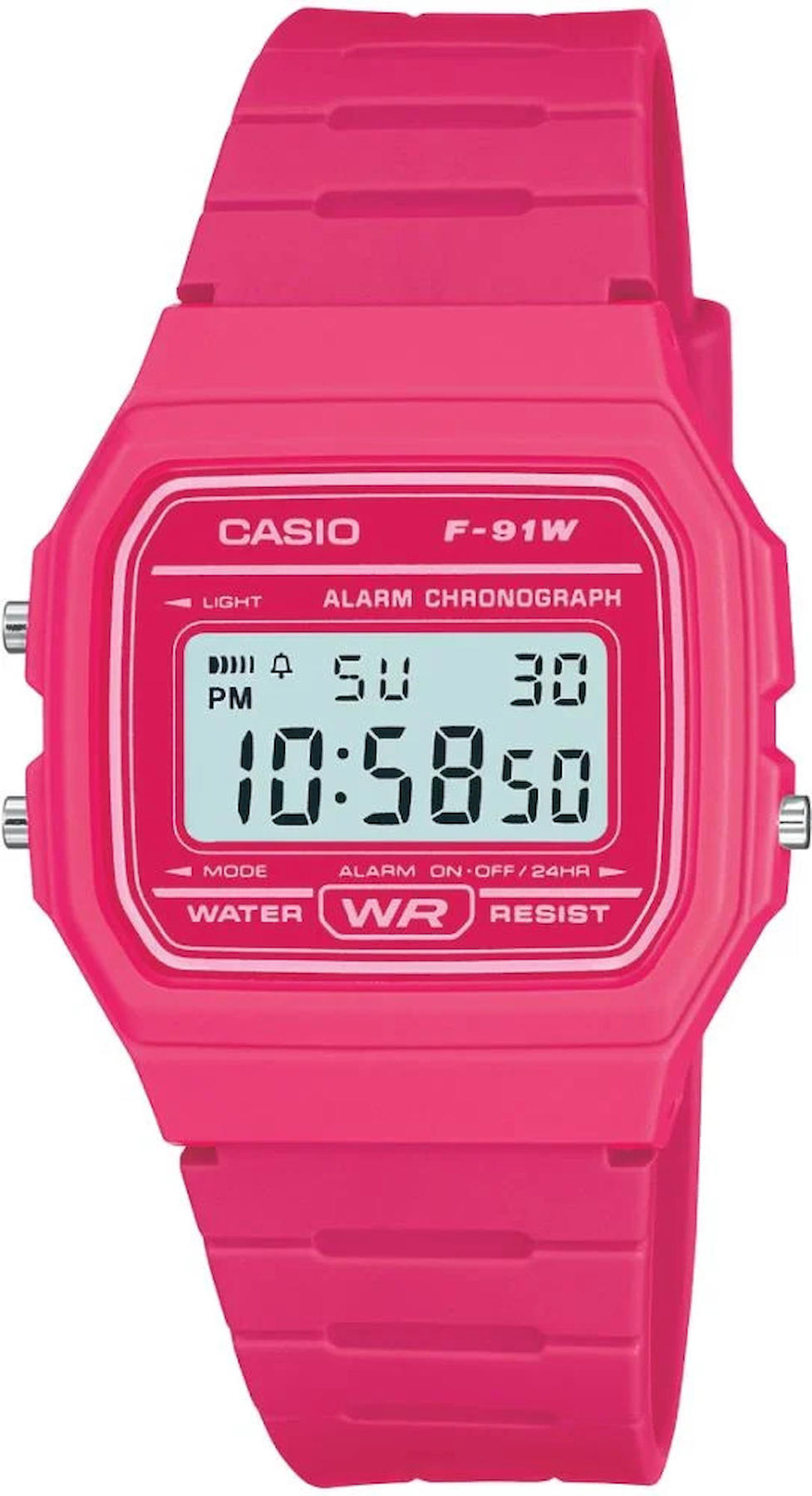 Casio F-91WC-4ADF Takvimli 35 mm Pembe Plastik Kordon Analog Unisex Kol Saati