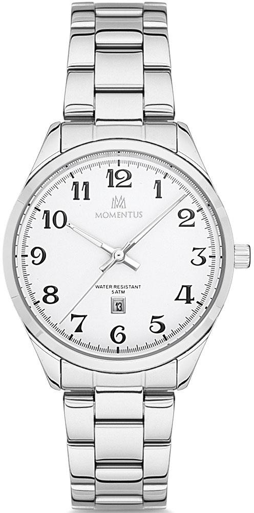 Momentus CW231S-01SS Takvimli 32 mm Gri Çelik Kordon Analog Kadın Kol Saati